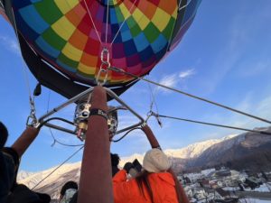 ３月の熱気球係留体験